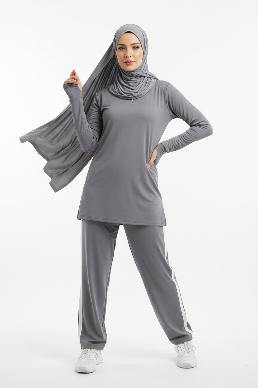 Muslimah Set Two - Ash Grey
