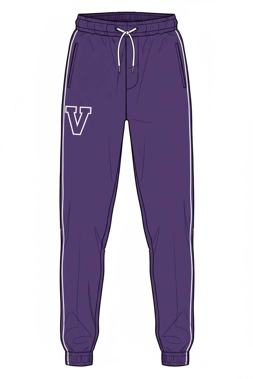 Vynx Men's Jogger Pants — purple with white V logo