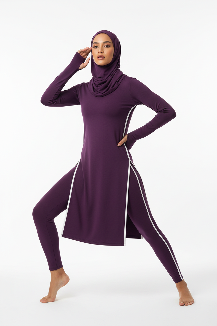 Purple Muslimah Athletic Set
